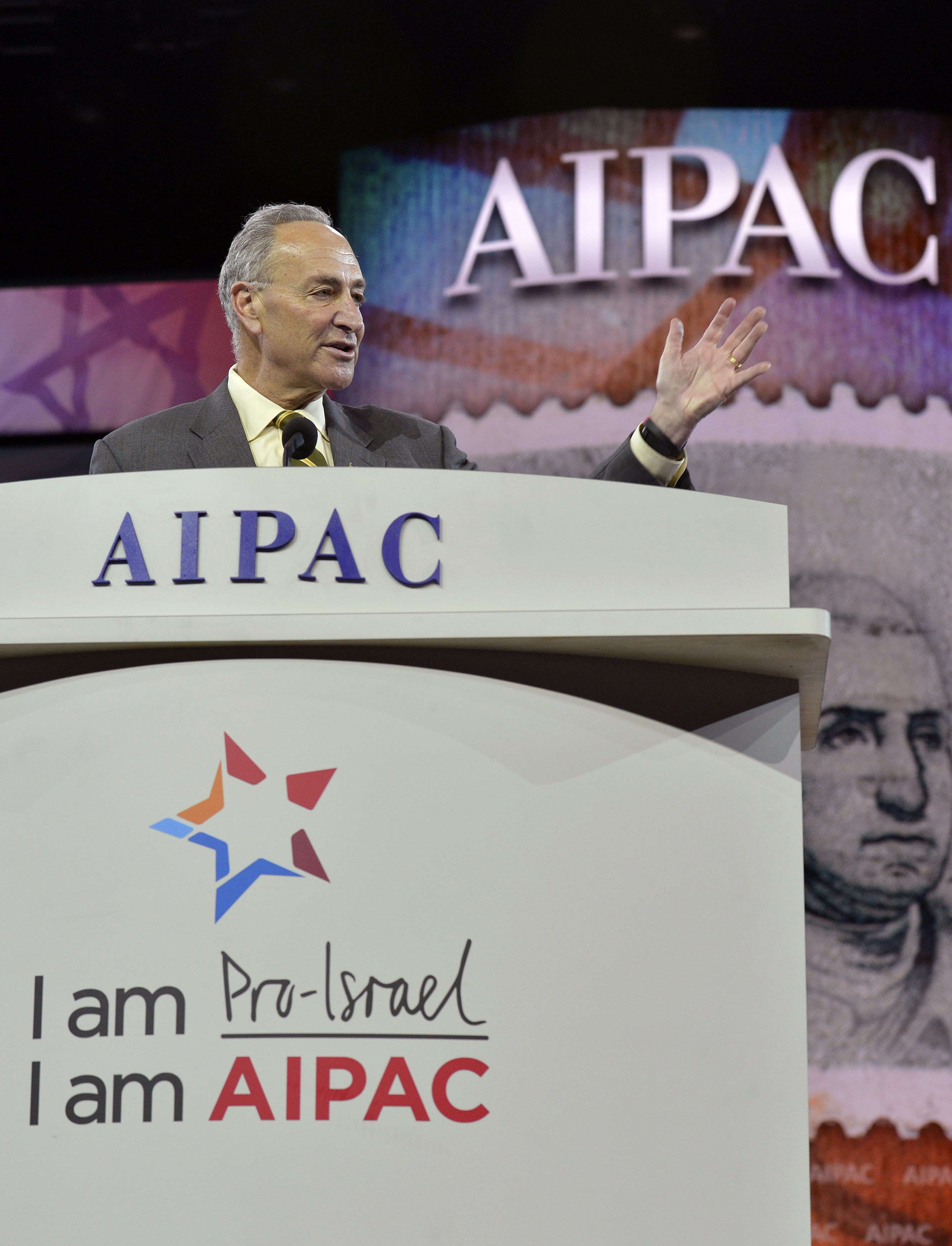 FILE -Sen. Chuck Schumer (D-NY) gestures as he addresses the annual American Israel Public Affairs Committee (AIPAC), in Washington, DC, USA 03 March 2014. EPA