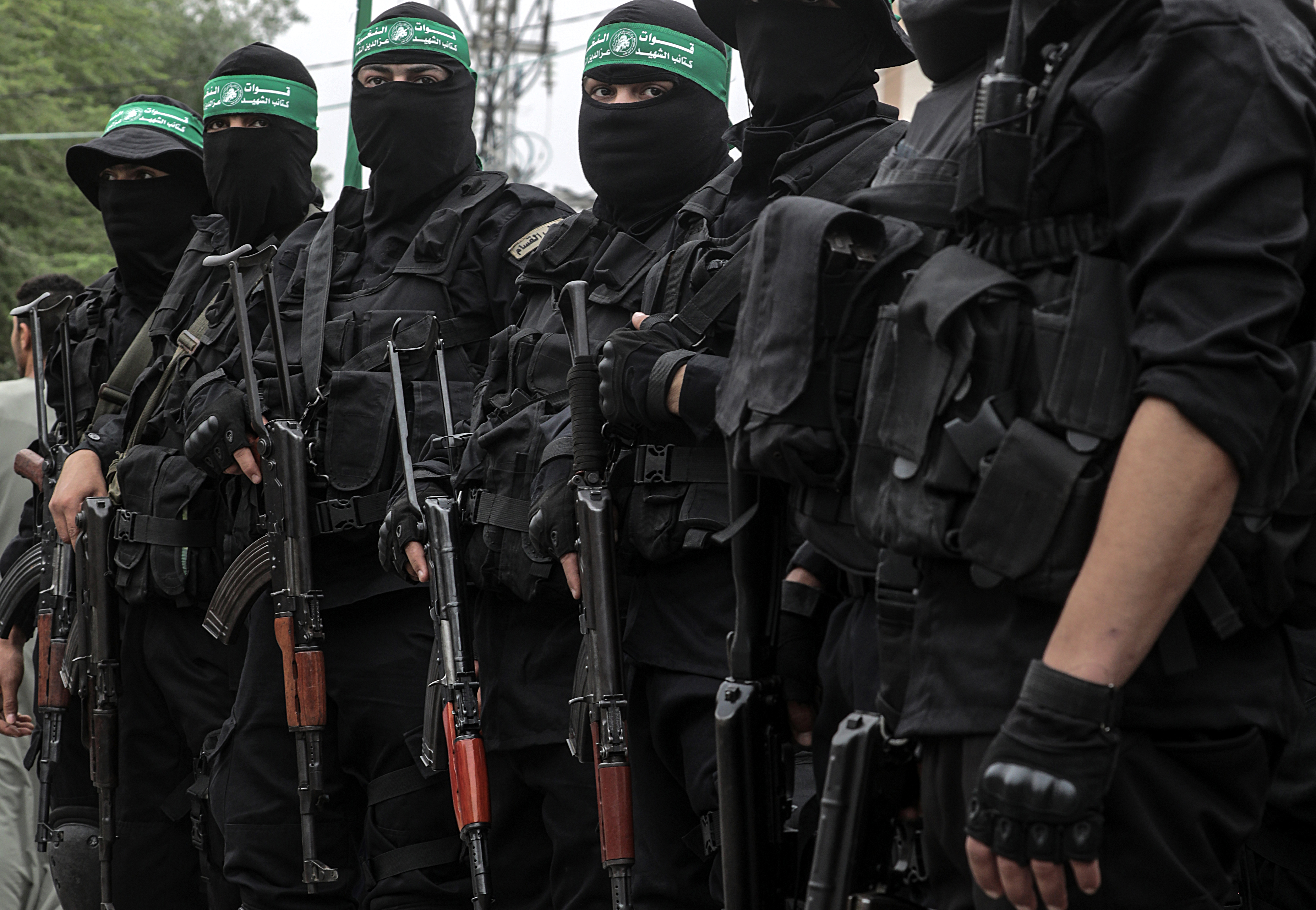 FILE - Fighters of Ezz al-Din Al-Qassam brigades, the armed wing of Hamas movement in central Gaza Strip, 06 May 2018. EPA