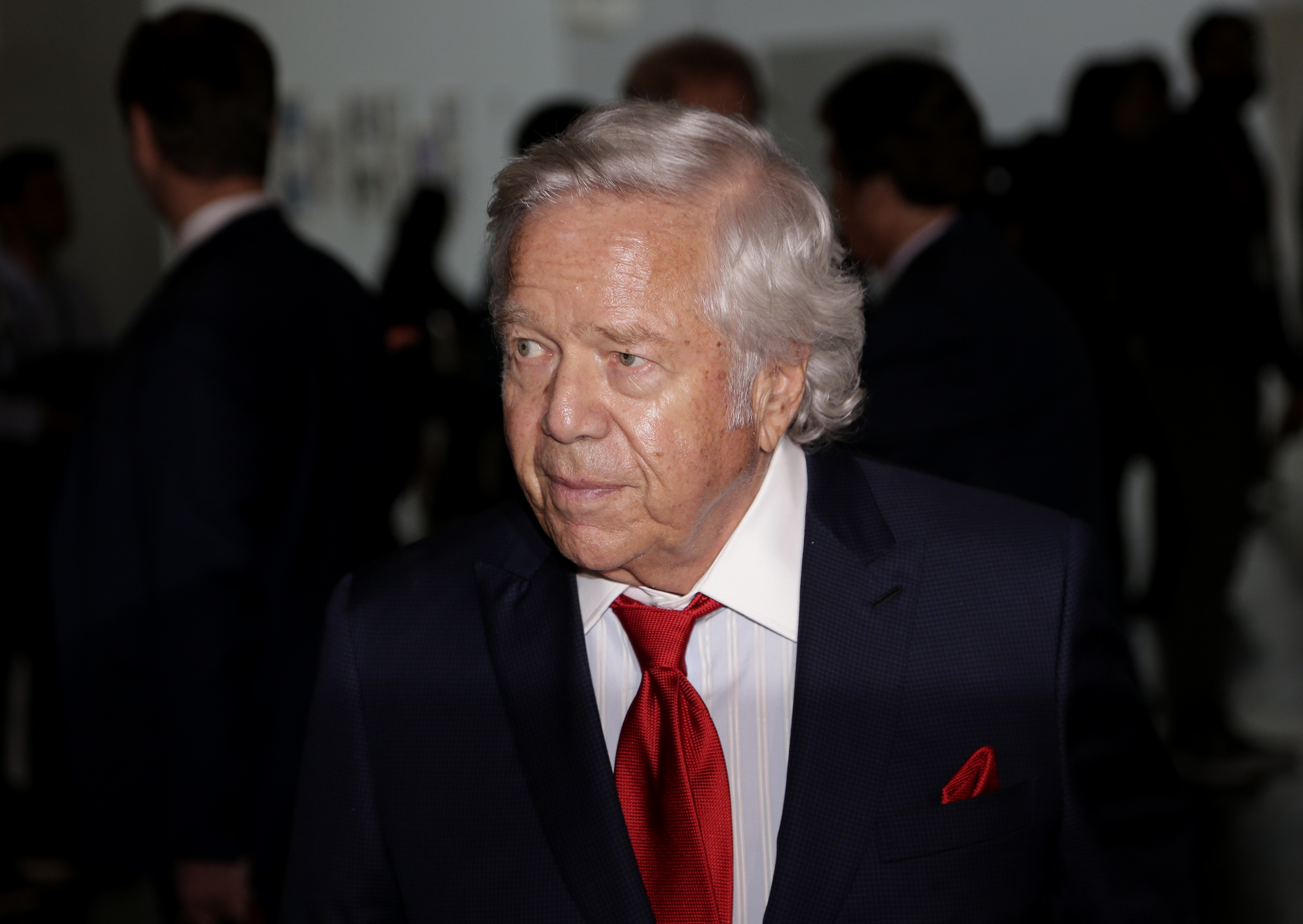 File - In this Oct. 16, 2018 file photo, New England Patriots owner Robert Kraft arrives for the NFL football fall meetings in New York. On Wednesday, Jan. 9, 2019, Kraft was awarded Israel's 2019 Genesis Prize, a $1 million recognition widely known as the "Jewish Nobel Prize." Organizers of the prize announced they were recognizing Kraft's philanthropy and commitment to Israel. (AP Photo/Seth Wenig, File)