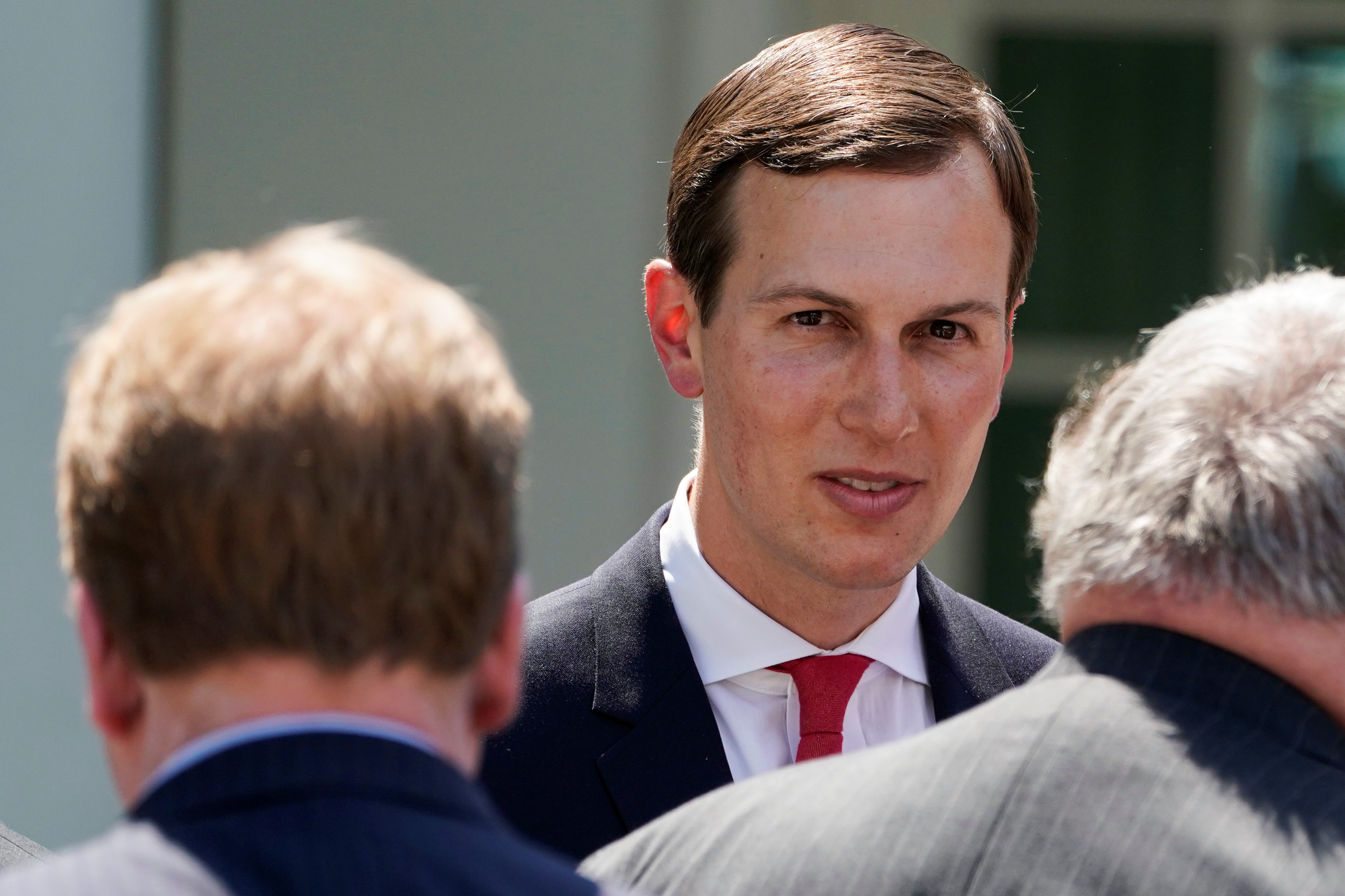 Senior White House Advisor Jared Kushner speaks with guests after U.S. President Donald Trump delivered remarks on immigration reform in the Rose Garden of the White House in Washington, U.S., May 16, 2019. REUTERS/Joshua Roberts