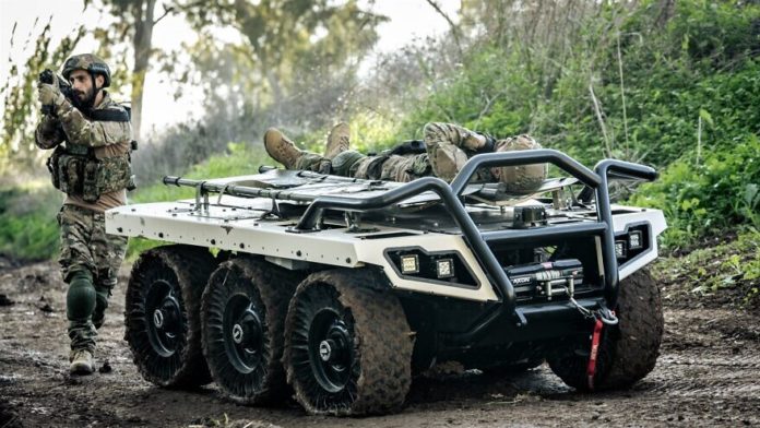 Israeli defense companies Elbit Systems and Roboteam unveiled a new unmanned ground vehicle, dubbed ROOK, on Nov. 16, 2021. Credit: Elbit Systems.
