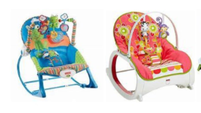 Fisher-Price Infant-to-Toddler Rocker (left and center), Fisher-Price Newborn-to-Toddler Rocker (right). (Photos courtesy of The United States Product Safety Commission)