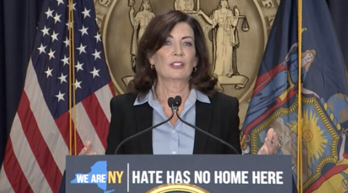 Gov. Kathy Hochul signed legislation on Tuesday meant to combat hate and bias crimes. (YouTube)