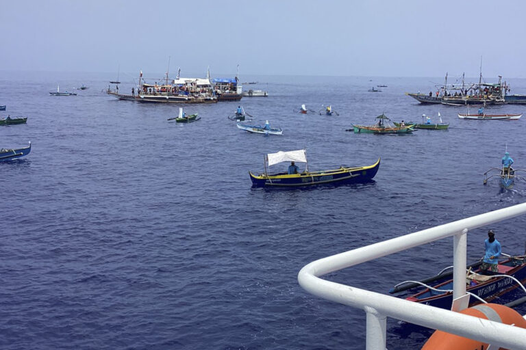 Chinese Coast Guard Shadows Filipino Activists Sailing Toward Disputed Shoal | SOURCE: VINnews