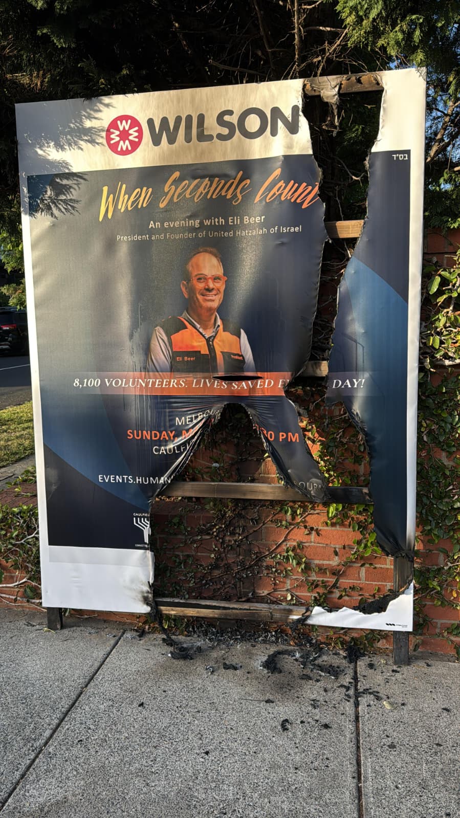 United Hatzalah Founder Says Threats Won’t Deter Him After Melbourne Billboard...