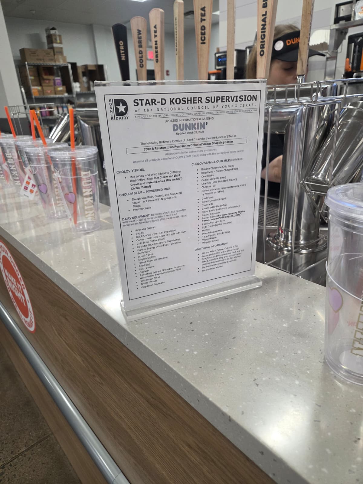 STAR-K Issues Fraud Alert Over Fake Kosher Certification at Catskills Dunkin’...