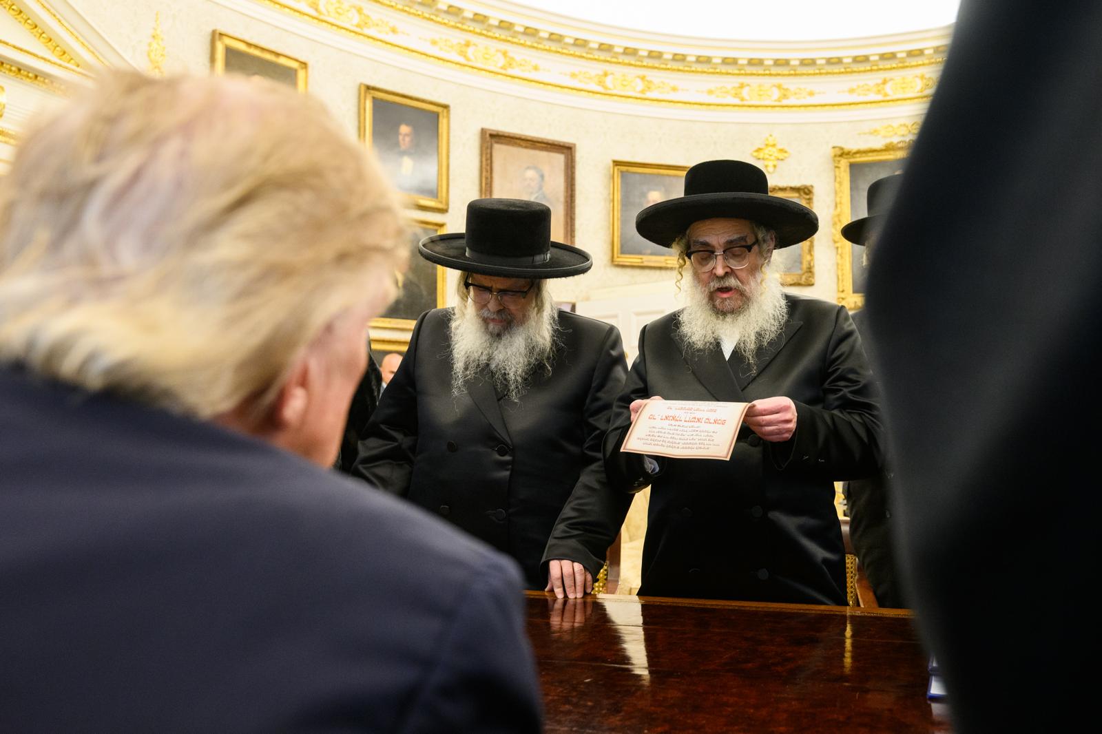 Photos: Vance, Kushner Join Trump for Historic Hasidic Leadership Meeting