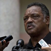 Rev. Jesse Jackson talks with journalists at the Hotel Nacional in Havana, Cuba, Monday, Sept. 30, 2013. Jackson is returning to the US without meeting with American government subcontractor Alan Gross detained in Havana since 2009. Jackson will travel to Colombia next week to continue efforts for the release of American citizen Kevin Scott held by FARC rebels. (AP Photo/Ramon Espinosa)